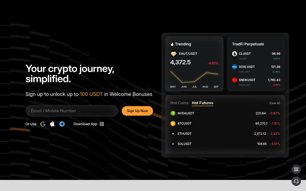 Screenshot: Bybit Card homepage