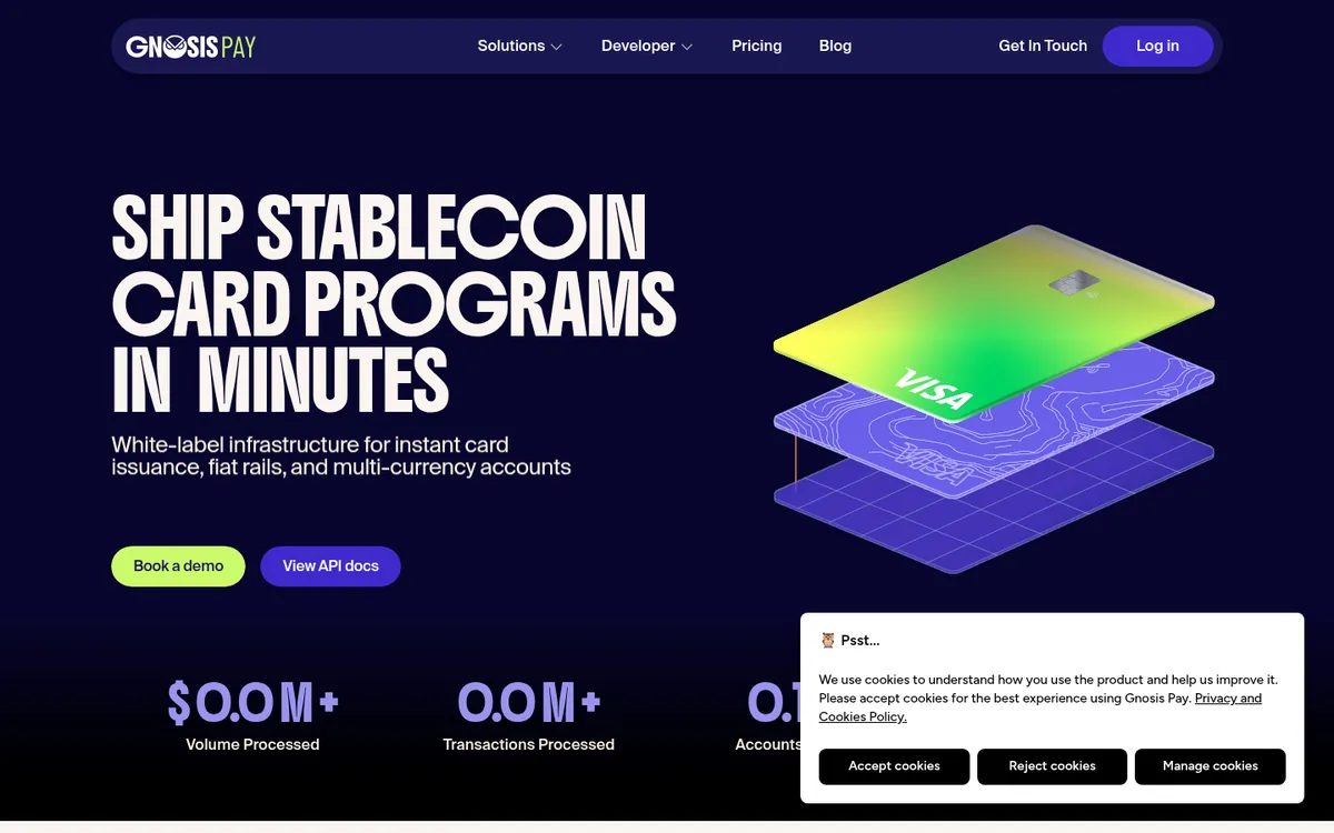 Screenshot: Gnosis Pay homepage