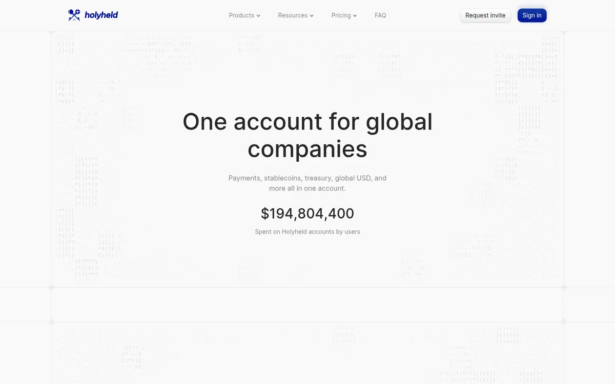 Screenshot: Holyheld homepage