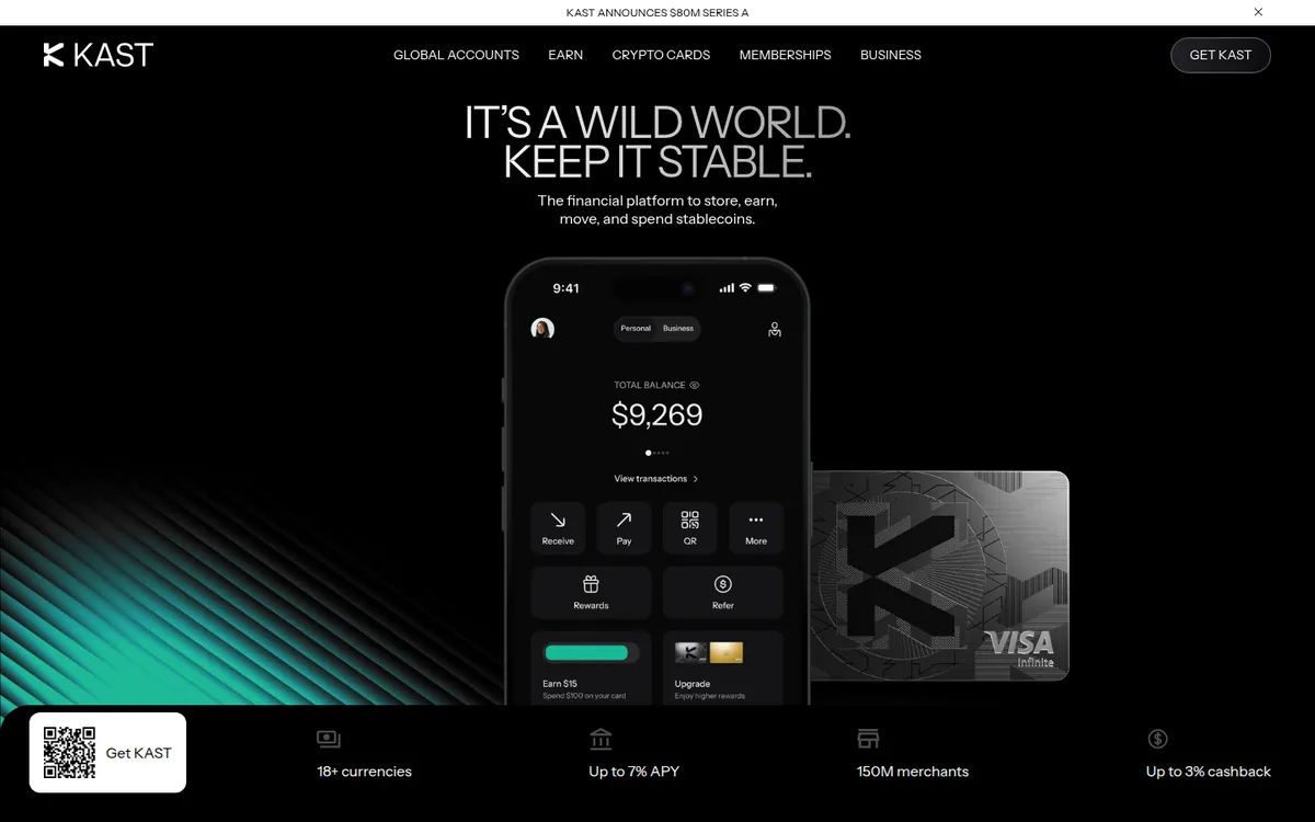 Screenshot: KAST homepage