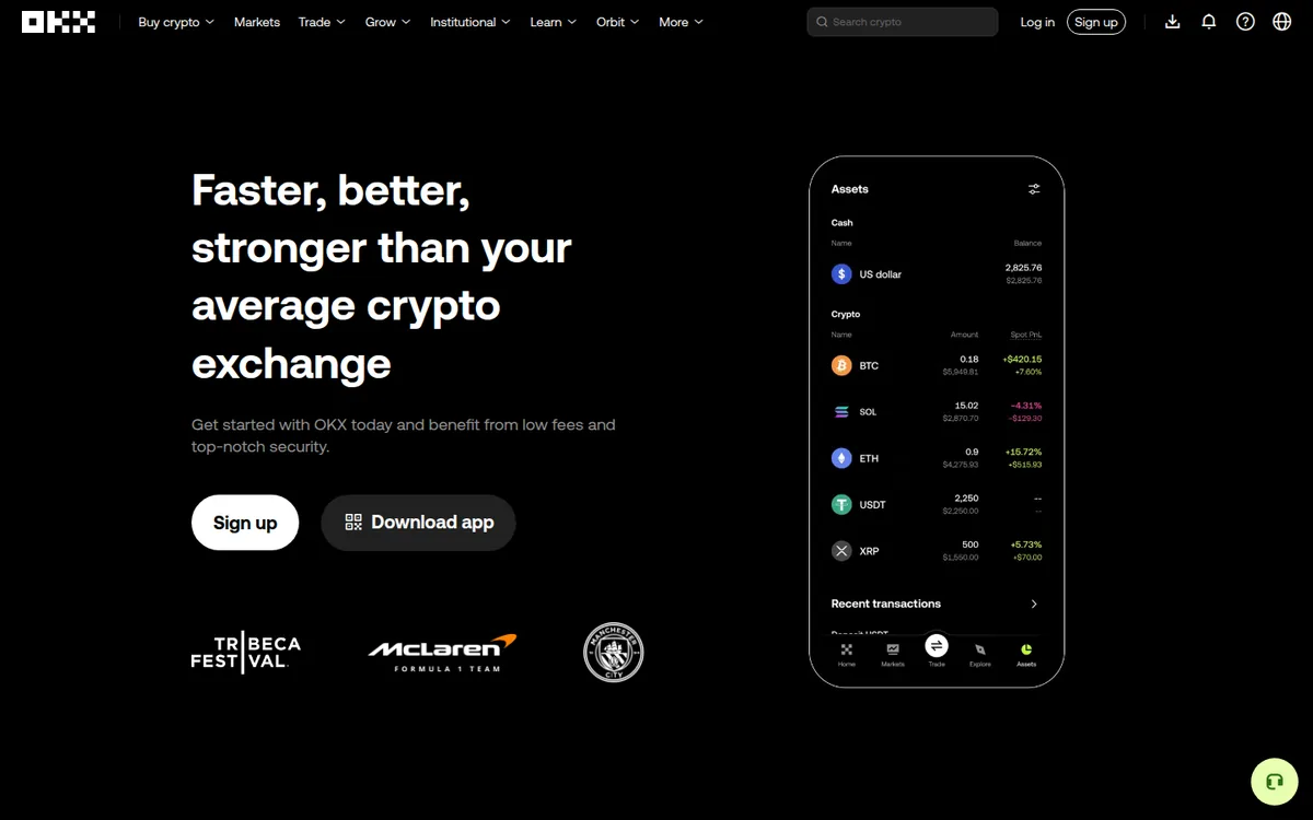 Screenshot: OKX Card homepage
