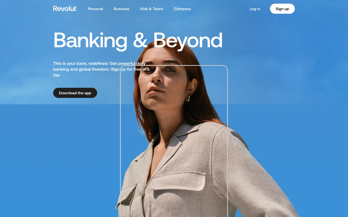 Screenshot: Revolut homepage