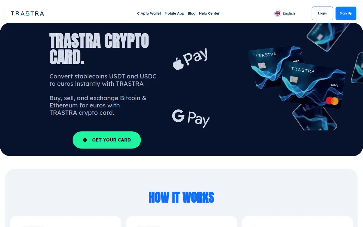 Screenshot: TRAstra homepage